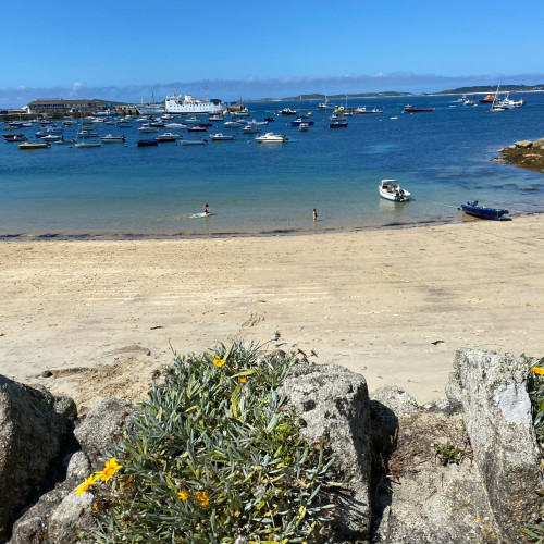 The harbour with the Scillonian III at the quay