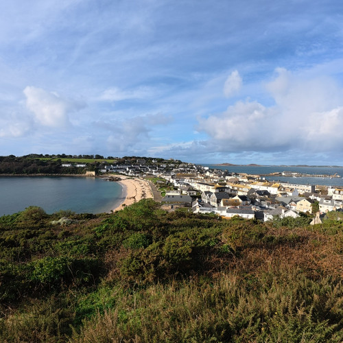 Hugh Town from the top of Buzza Hill